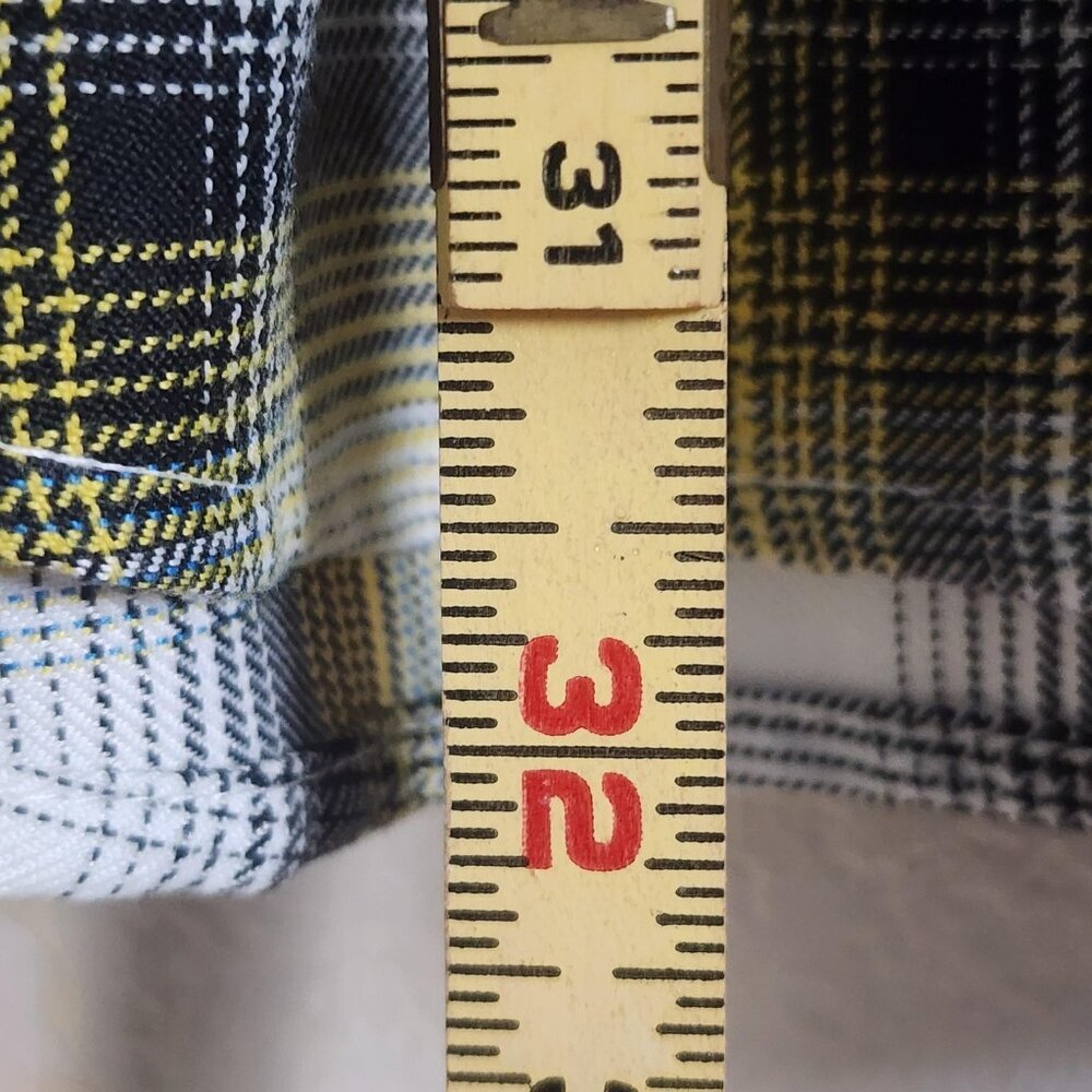 Dixxon Sublime Flannel Shirt Mens Extra Large White Yellow Plaid Snap Button - Picture 10 of 11
